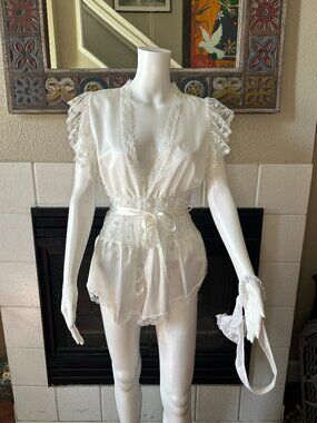 Jaclyn Smith Vtg glamrock Teddy Babydoll Chemise Small Sexy 80s Lingerie